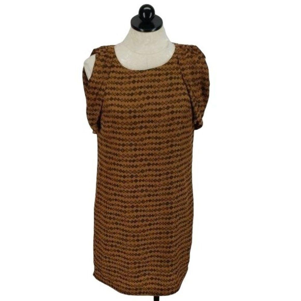 Esley Brown Diamond Design Geometric‎ Sleeveless Dress Size Small